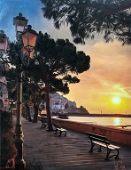 larger image of the work, Amalfi Coast at Sunset