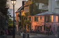 larger image of the work, La Maison Rose at Sunset