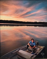 larger image of the work, Sunset on Lake Gilbert